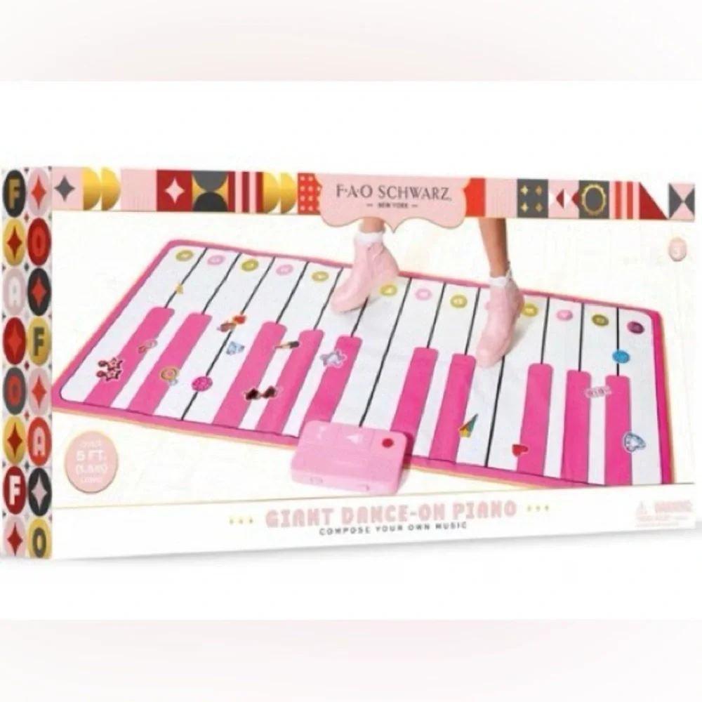 NWT F-A-O Schwartz Giant Dance On Piano in Pink